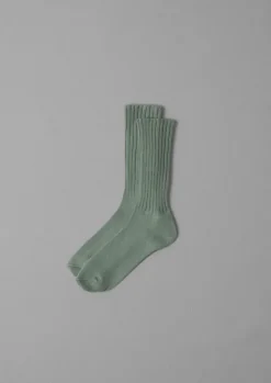 Socks & Tights-TOAST Escuyer Ribbed Socks AgaveGreen