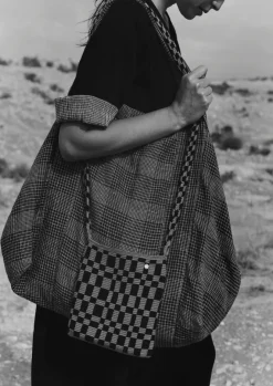 Bags & Belts-TOAST Etched Check Linen Bag Slate