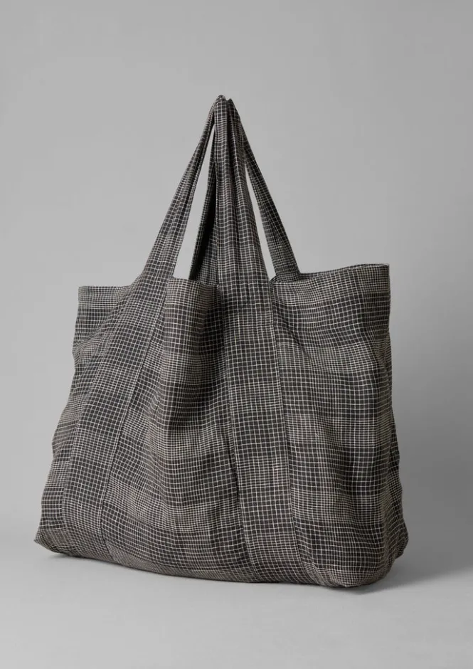 Bags & Belts-TOAST Etched Check Linen Bag Slate