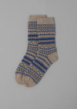 Socks & Tights-TOAST Fair Isle Wool Socks BlueMulti