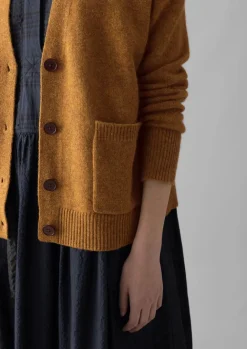 Cashmere|Knitwear-TOAST Ffion Wool Cashmere Boxy Cardigan Turmeric