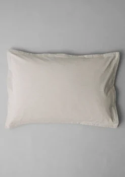 Textiles|Bed Linen-TOAST Fine Stripe Organic Cotton Oxford Pillowcase Set Ecru/SmokeBlue