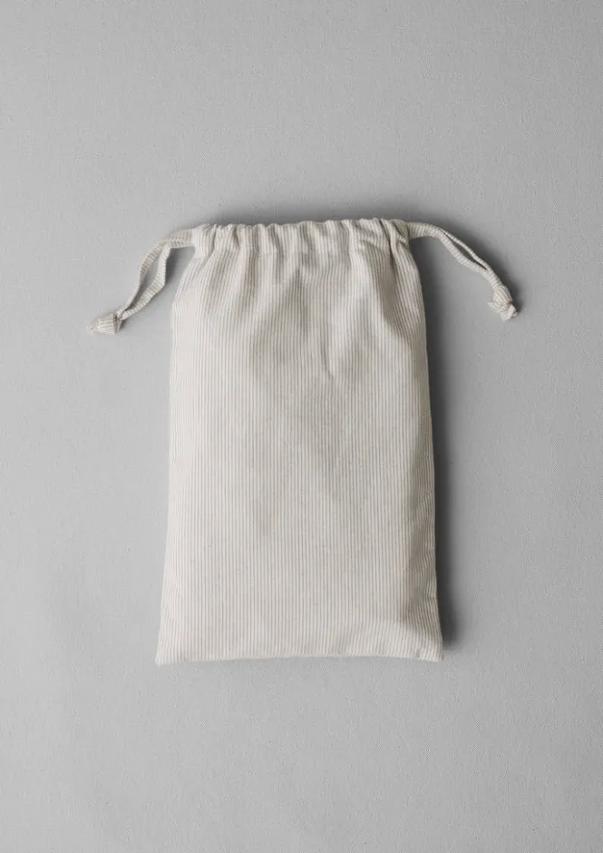 Textiles|Bed Linen-TOAST Fine Stripe Organic Cotton Oxford Pillowcase Set Ecru/SmokeBlue