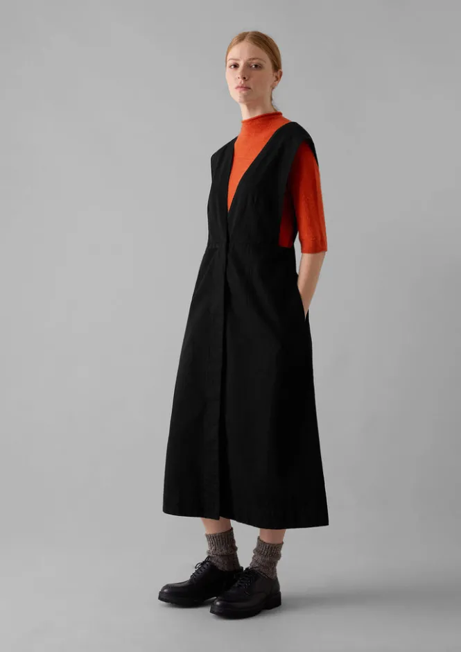 Cashmere|Knitwear-TOAST Fine Wool Cashmere Half Sleeve Sweater BurntEmber