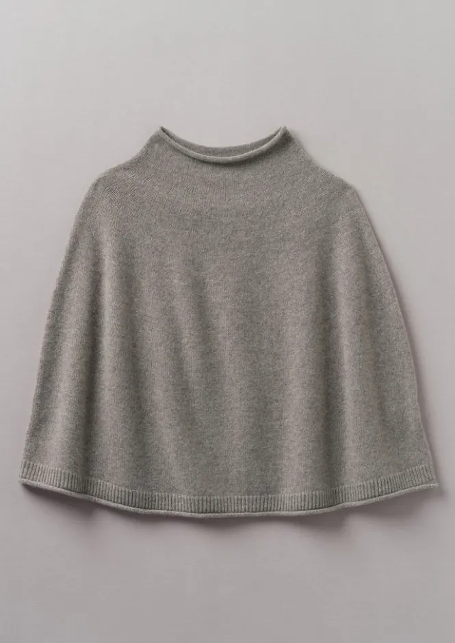 Knitwear-TOAST Fine Wool Cashmere Poncho Granite