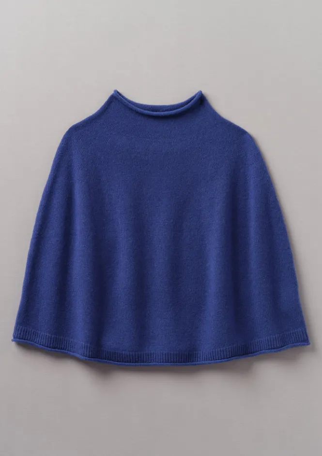 Knitwear-TOAST Fine Wool Cashmere Poncho Bilberry