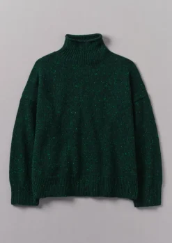 Cashmere|Knitwear-TOAST Flecky Wool Cashmere High Neck Sweater Emerald