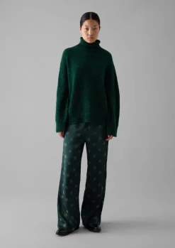 Cashmere|Knitwear-TOAST Flecky Wool Cashmere High Neck Sweater Emerald