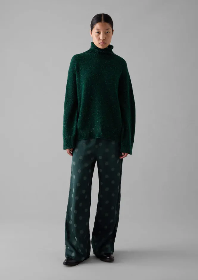 Cashmere|Knitwear-TOAST Flecky Wool Cashmere High Neck Sweater Emerald