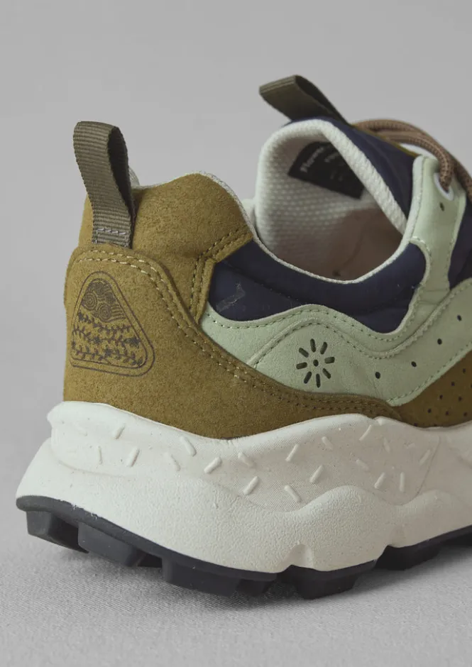Trainers & Plimsolls-TOAST Flower Mountain Yamano Kaiso Panelled Trainers Navy/Sage