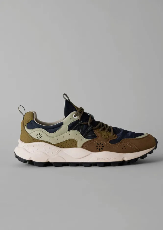 Trainers & Plimsolls-TOAST Flower Mountain Yamano Kaiso Panelled Trainers Navy/Sage