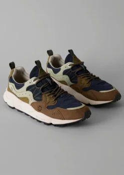 Trainers & Plimsolls-TOAST Flower Mountain Yamano Kaiso Panelled Trainers Navy/Sage