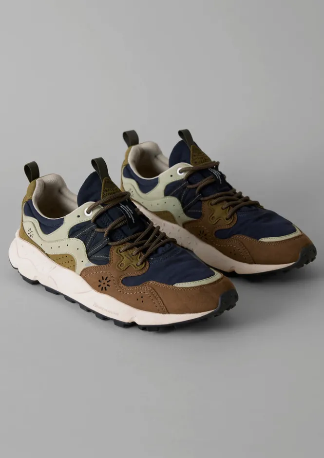 Trainers & Plimsolls-TOAST Flower Mountain Yamano Kaiso Panelled Trainers Navy/Sage