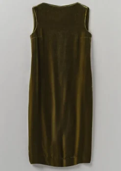 Velvet|Dresses-TOAST Fluid Silk Velvet Dress RichOlive