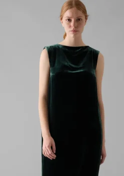 Velvet|Dresses-TOAST Fluid Silk Velvet Dress Onyx