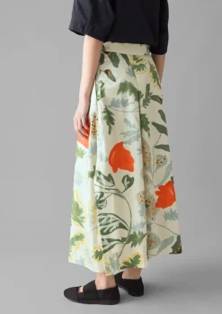 Skirts-TOAST Foliage Print Poplin Skirt Putty
