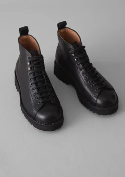 Boots-TOAST Fracap Leather Monkey Boots Black