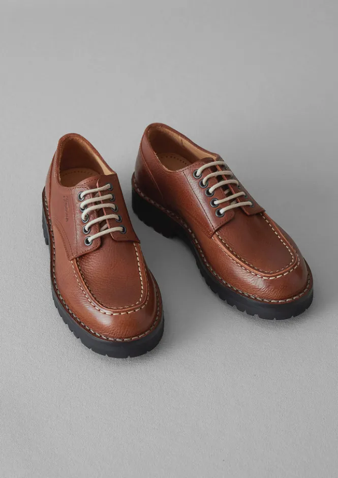 Shoes-TOAST Fracap Leather Postman Shoes Brown