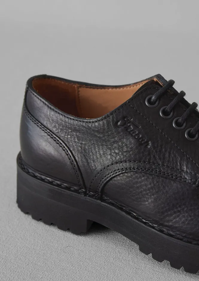 Shoes-TOAST Fracap Leather Postman Shoes Black