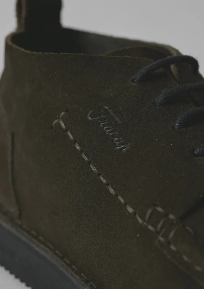 Shoes-TOAST Fracap Suede Camp Shoes Olive
