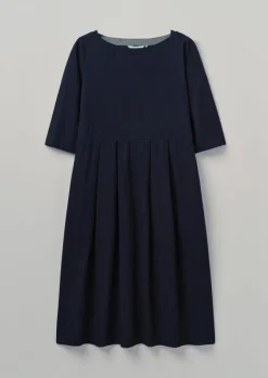 Dresses-TOAST Franca Twill Dress Indigo