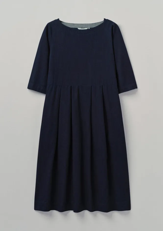 Dresses-TOAST Franca Twill Dress Indigo