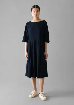 Dresses-TOAST Franca Twill Dress Indigo