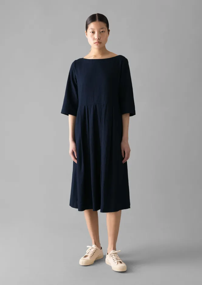 Dresses-TOAST Franca Twill Dress Indigo