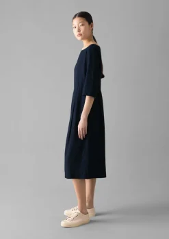 Dresses-TOAST Franca Twill Dress Indigo