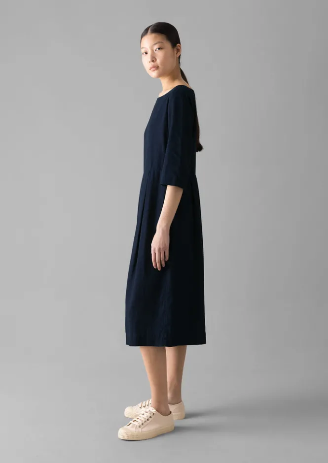 Dresses-TOAST Franca Twill Dress Indigo