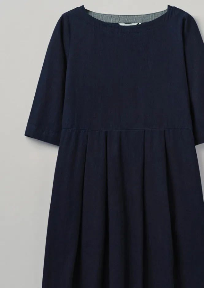 Dresses-TOAST Franca Twill Dress Indigo