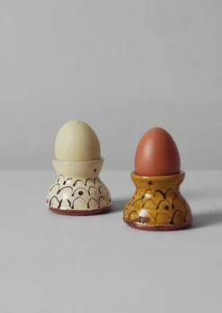 Ceramics|Kitchen-TOAST Frances Savage Egg Cup Set Cream/Terracotta