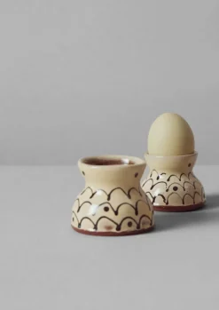 Ceramics|Kitchen-TOAST Frances Savage Egg Cup Set Cream/Terracotta