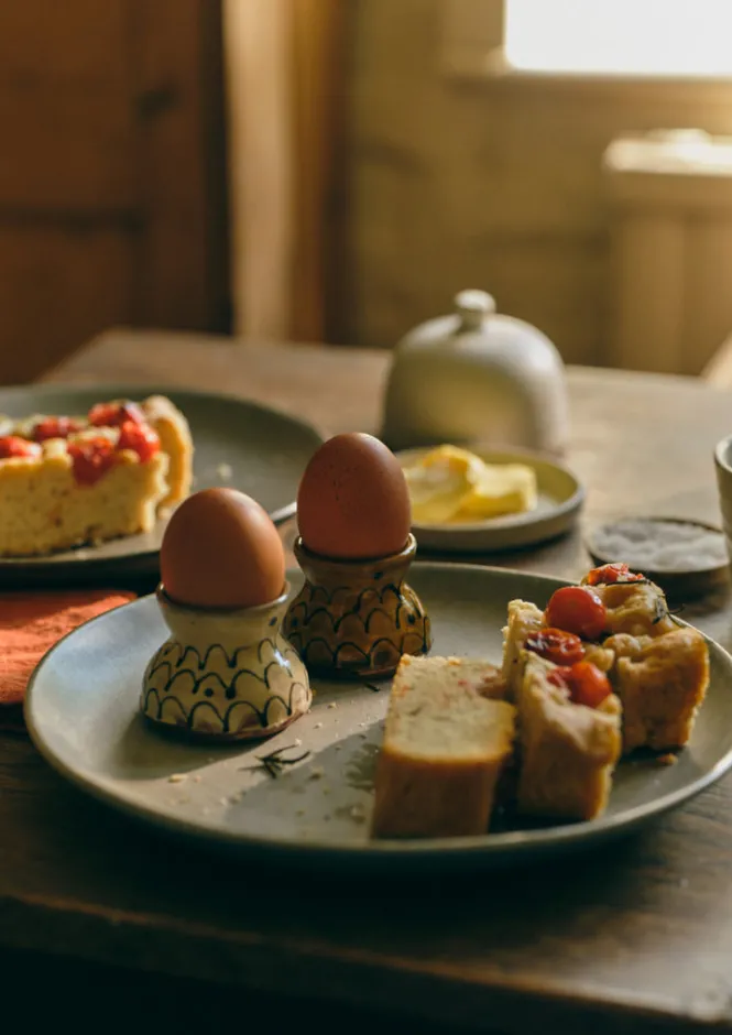 Ceramics|Kitchen-TOAST Frances Savage Egg Cup Set Honey/Terracotta