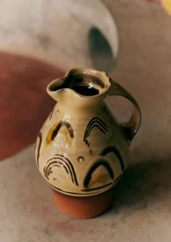 Ceramics-TOAST Frances Savage Large Arc Jug Cream/Terracotta