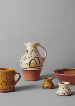 Ceramics-TOAST Frances Savage Large Arc Jug Cream/Terracotta