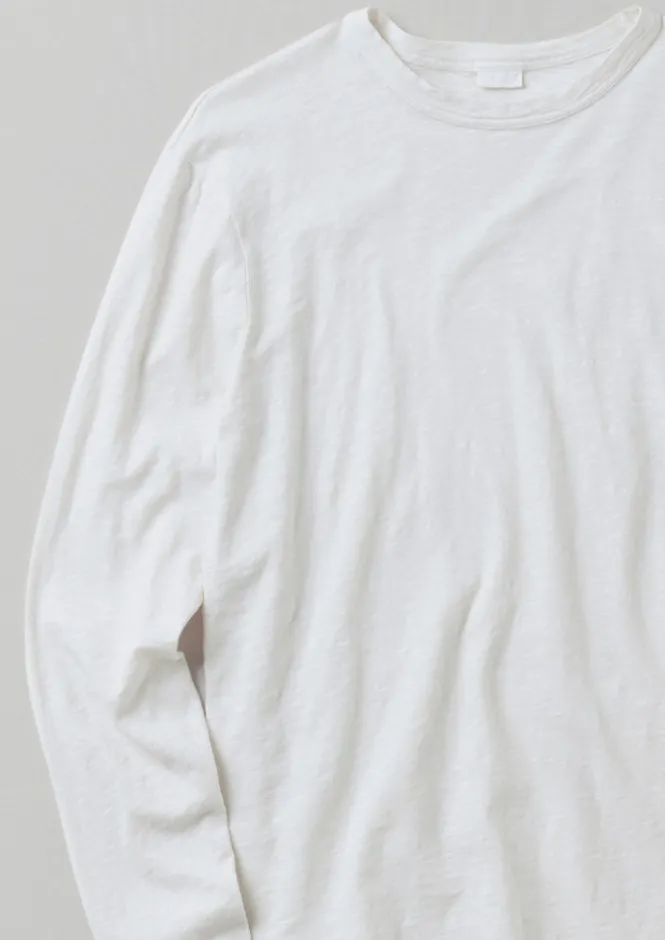Loungewear|Tops & Tees-TOAST Frank Cotton Long Sleeve Tee Chalk