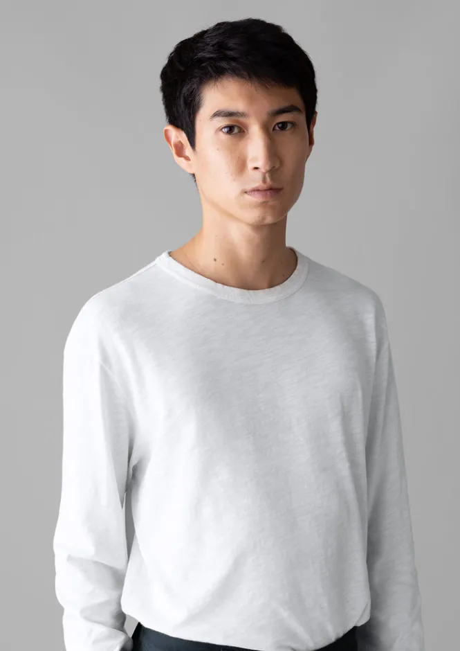 Loungewear|Tops & Tees-TOAST Frank Cotton Long Sleeve Tee Chalk