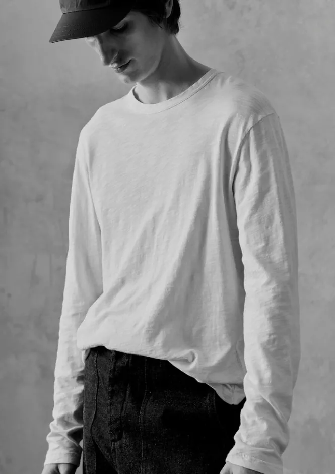 Loungewear|Tops & Tees-TOAST Frank Cotton Long Sleeve Tee Chalk