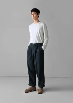 Loungewear|Tops & Tees-TOAST Frank Cotton Long Sleeve Tee Chalk