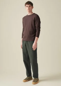 Loungewear|Tops & Tees-TOAST Frank Cotton Long Sleeve Tee Hickory