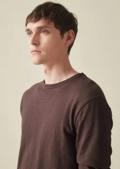 Loungewear|Tops & Tees-TOAST Frank Cotton Long Sleeve Tee Hickory