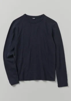 Loungewear|Tops & Tees-TOAST Frank Cotton Long Sleeve Tee PrussianBlue