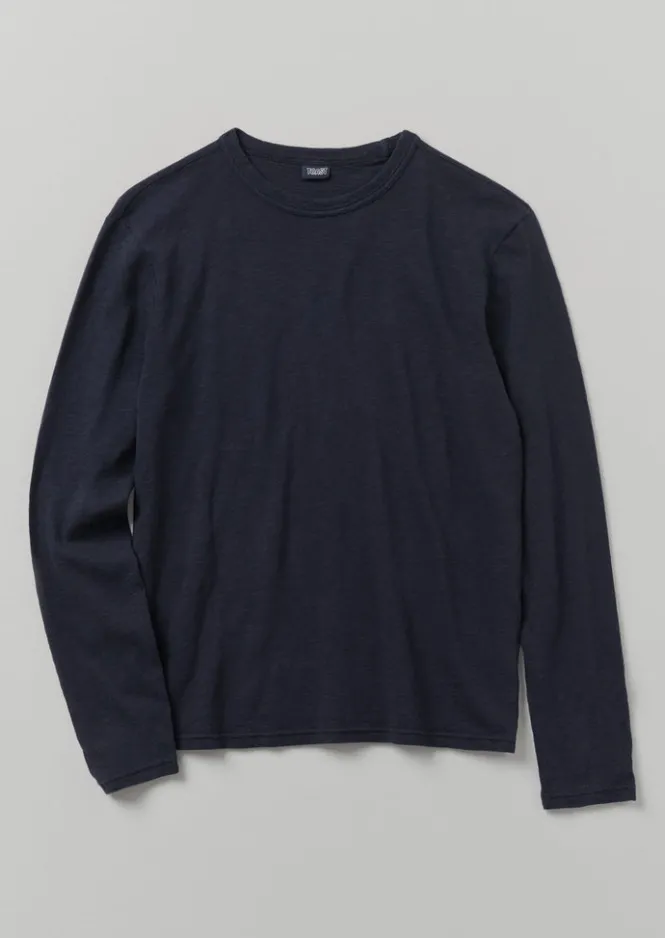 Loungewear|Tops & Tees-TOAST Frank Cotton Long Sleeve Tee PrussianBlue