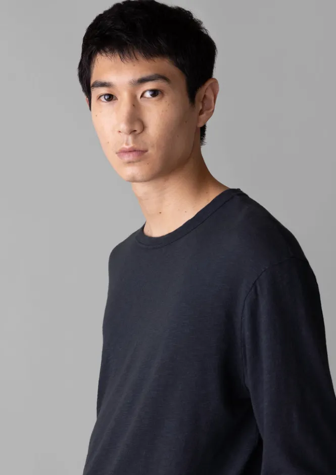 Loungewear|Tops & Tees-TOAST Frank Cotton Long Sleeve Tee PrussianBlue