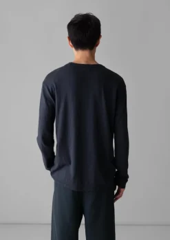 Loungewear|Tops & Tees-TOAST Frank Cotton Long Sleeve Tee PrussianBlue