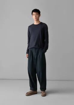 Loungewear|Tops & Tees-TOAST Frank Cotton Long Sleeve Tee PrussianBlue