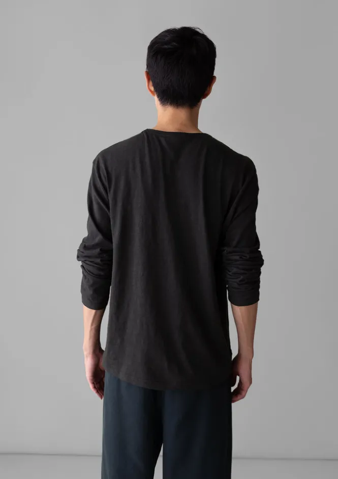Tops & Tees-TOAST Frank Cotton Long Sleeve Tee CarbonBlack