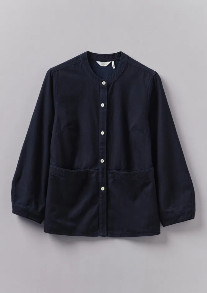 Workwear|Shirts-TOAST Front Pocket Soft Twill Shirt Indigo