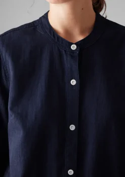 Workwear|Shirts-TOAST Front Pocket Soft Twill Shirt Indigo